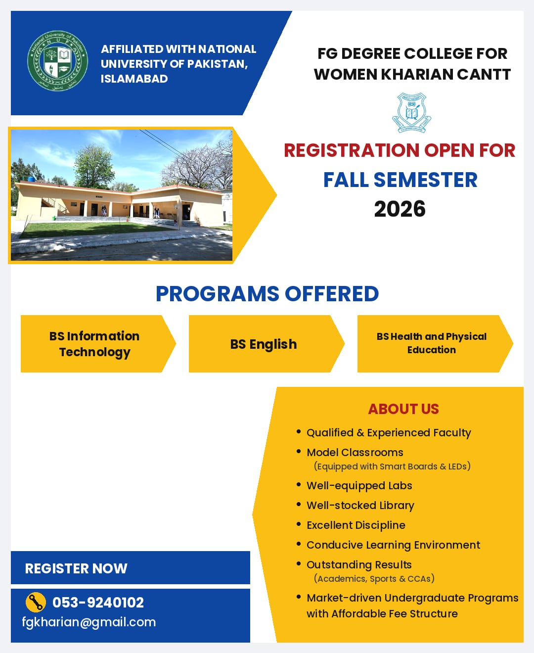 Admissions Announced for BS Programs Batch 2026-2030